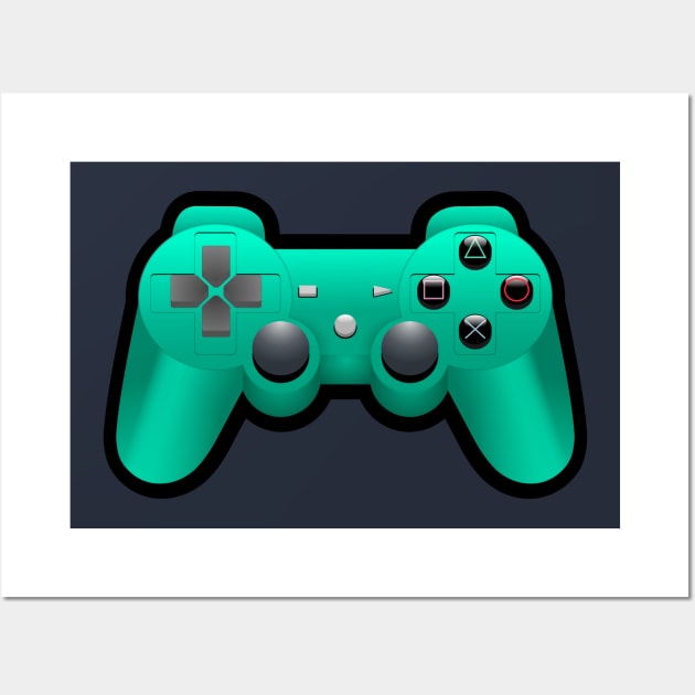 Video Game Inspired Console Playstation Dualshock Gamepad Wall Art by rayrayray90